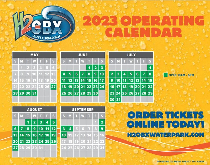 2023 Operating Calendar